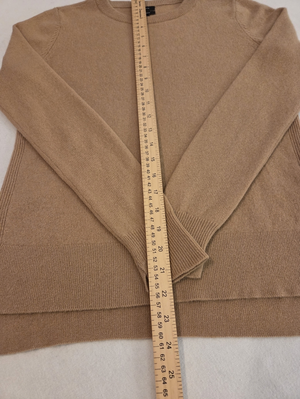 HALOGEN Khaki Tan 100% Cashmere Crewneck Lightweight Minimalist Sweater Womens S - Picture 8 of 12